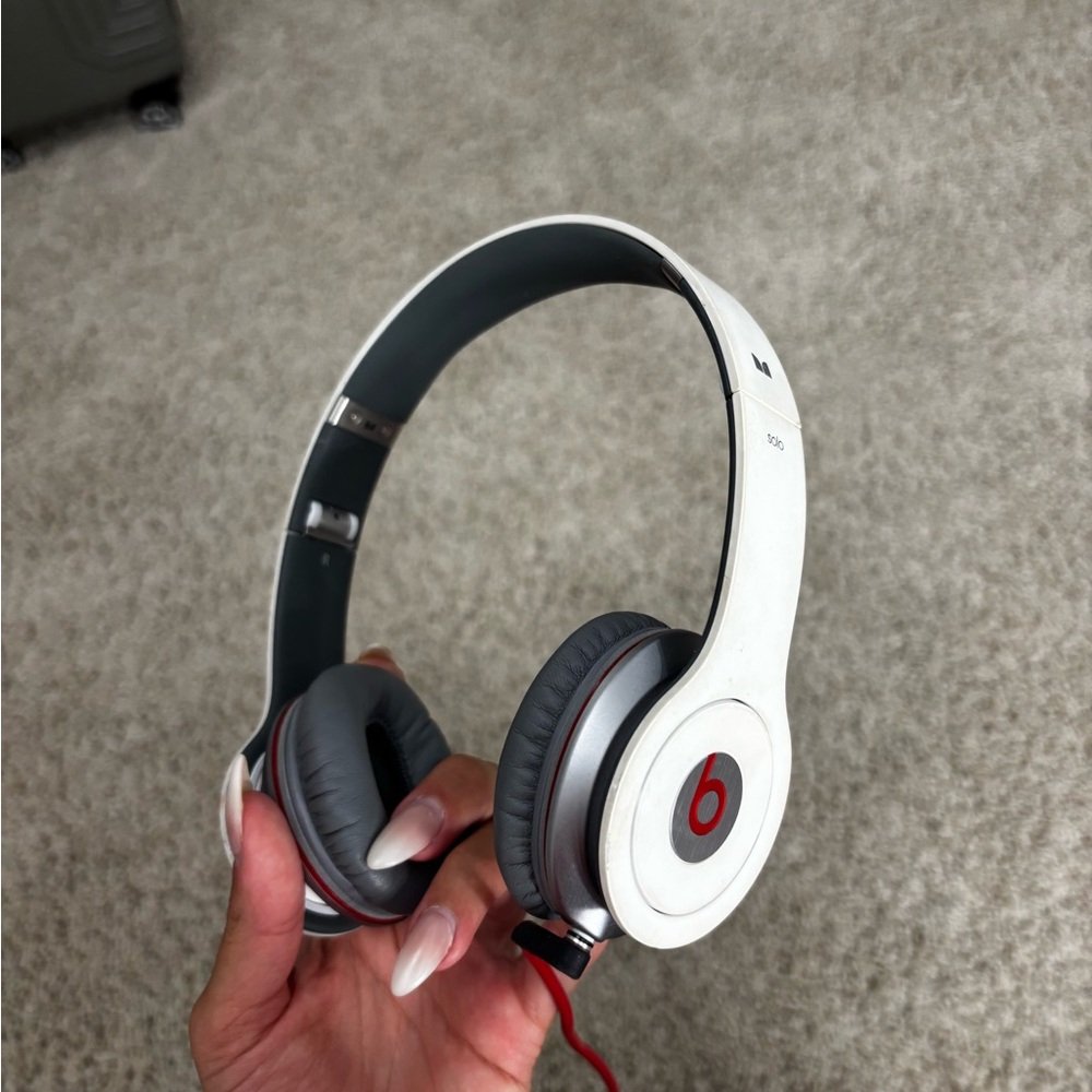 Beats Solo White and Gray Headphones
